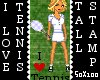 I Love Tennis tall stamp