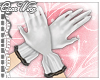 Lace Satin Gloves White