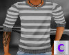 (M) Grey Striped Sweater