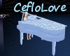 piano blue flowers
