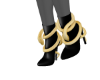 Blk Safari Heels w Gold