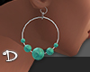 d| Turquoise stone hoops