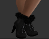 Vday Fur Boots Black