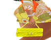 ORANGE FLORAL PURSE YEL.