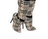 TAN PLAID HIGH BOOTZ