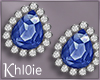 K blue diamond  earings