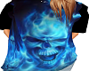 Blue Flaming Skull Shirt