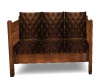 BROWN LEATHER BENCH