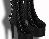 Denim long boots
