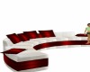 red n white sofa