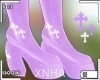 ♡ Cross Boots Purple