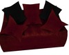 sofa st,red,black,velvet