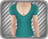 [L] Low V-Neck Teal