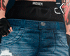 Printed denim shorts