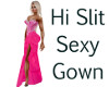 Hi Slit Sexy Gown Pink