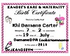 Cookii Birth Cert.