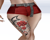 Red Short w rose tat