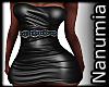 black leather mini dress