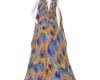 Feather Print Gown