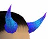 purple/blue design horns