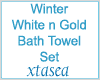 Gold n White Bath Towels
