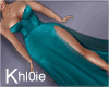K vday teal green gown