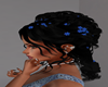 blue/blk flower hair