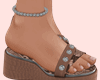 E* Beige Snake Sandals