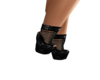 black leather heels