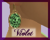 (V) Green gem earrings