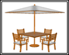 White Umbrella Patio Set