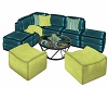 Teal n Lime  couch set