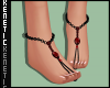 K. Jeweled Sandal Red