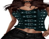 teal belted corset