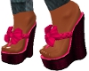 PINK BOW WEDGE