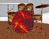 tiger/flame drum set
