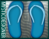 Summer Blue Flip Flops