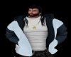 Puff Jacket white Black