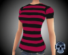 Pink/Blk Stripe Long Tee