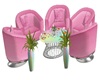 Pink leather group seats