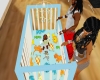 animated blue baby crib