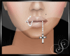S: Lip piercing cross