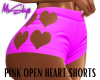 PINK OPEN HEART SHORTS