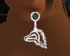 onyx wolf head earrings