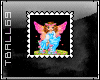 pink winged fairy stamp
