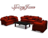 Lava Red Love Couch set