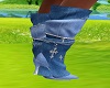Blue Denim Patch Boots