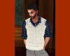 SWEATER &  BLUE SHIRT