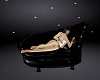 black modern sofa poses
