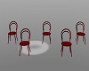 red dance chairs